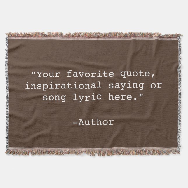 Create Your Own Quote Throw Blanket (Front)