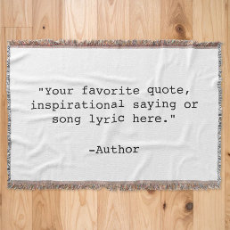 Create Your Own Quote Throw Blanket