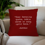 Create Your Own Quote Throw Pillow<br><div class="desc">Create your own custom quote throw pillow. Features minimalist typewriter typography.</div>
