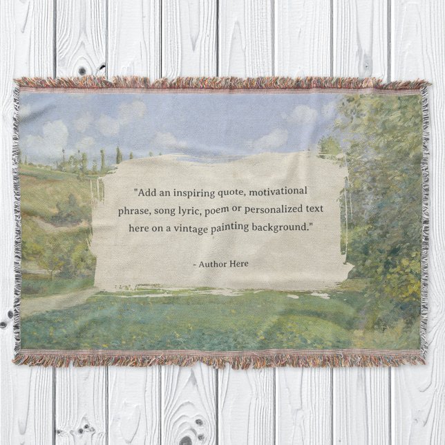 Create Your Own Quote Vintage Painting Throw Blanket (Creator Uploaded)