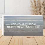 Create Your Own Quote Wooden Box Sign<br><div class="desc">Create your own custom quote plaque. Personalize this wood box sign with modern minimalist typography and ocean waves landscape.</div>
