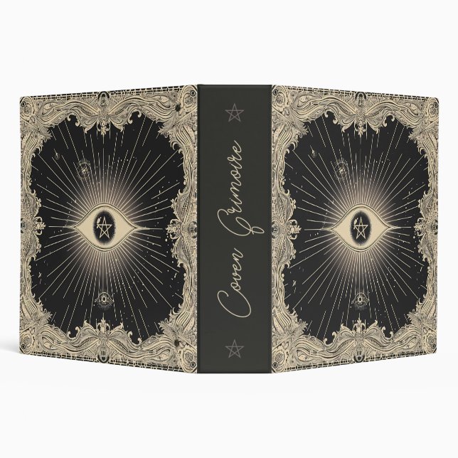 Create Your Own Radiant Retro Evil Eye 3 Ring Binder (Background)