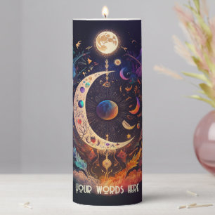 Create Your Own Rainbow Crescent Moon & Wildflower Pillar Candle