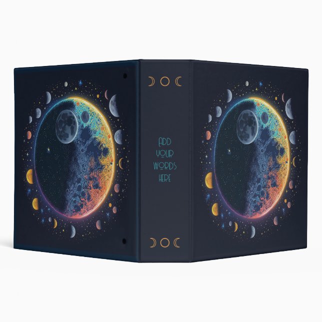 Create Your Own Rainbow Moons 3 Ring Binder (Background)