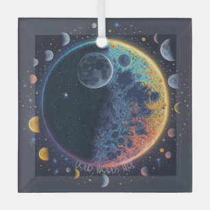 Create Your Own Rainbow Moons Glass Ornament
