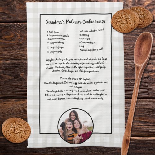 Create your own Recipe keepsake Buffalo Add Photo  Kitchen Towel