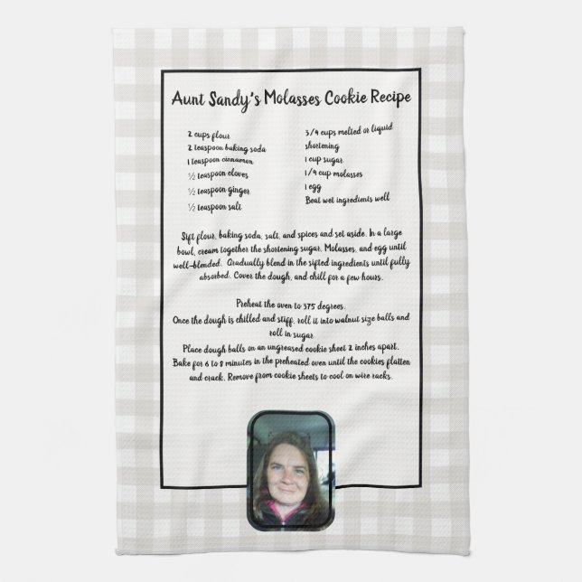 Create your own Recipe keepsake Buffalo Add Photo Kitchen Towel (Vertical)