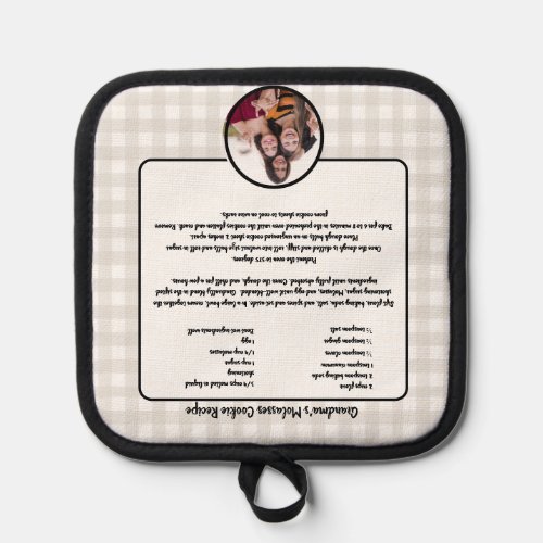 Create your own Recipe keepsake Buffalo Add Photo  Pot Holder