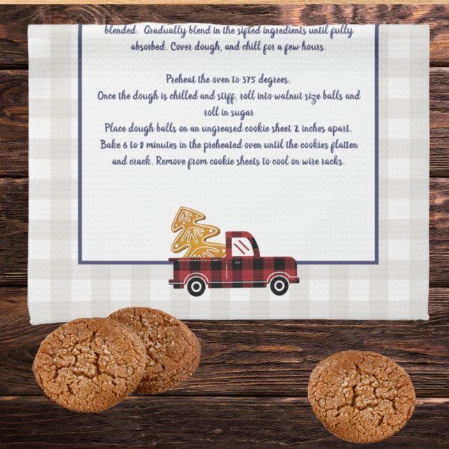 Create your own Recipe keepsake Christmas Truck Kitchen Towel (Creator Uploaded)