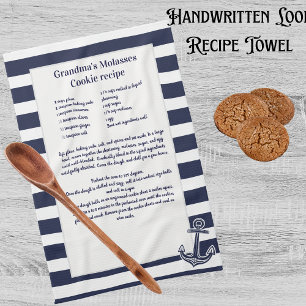 Create Your Own Recipe Keepsake Navy Blue Anchor K Kitchen Towel