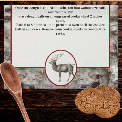 Create your own Recipe keepsake Reindeer deer Kitchen Towel
