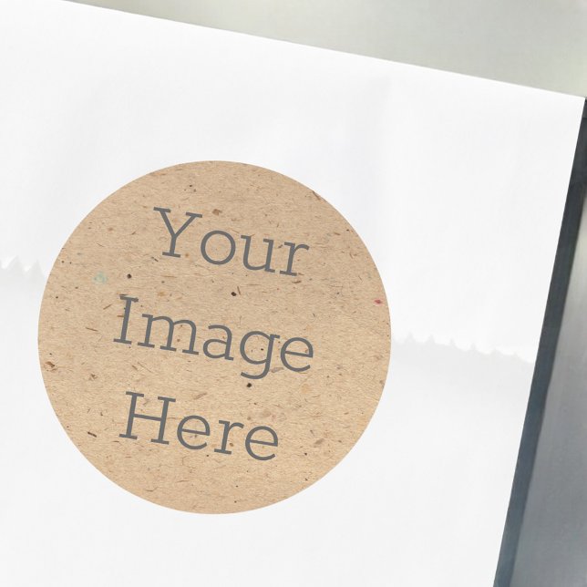 Create Your Own Recycled Brown Kraft Paper Print Classic Round Sticker (Creator Uploaded)