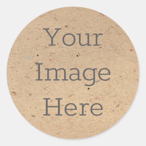 Create Your Own Recycled Brown Kraft Paper Print Classic Round Sticker
