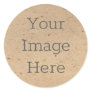 Create Your Own Recycled Brown Kraft Paper Print Classic Round Sticker