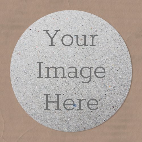 Create Your Own Recycled Speckled Grey Paper Print Classic Round Sticker