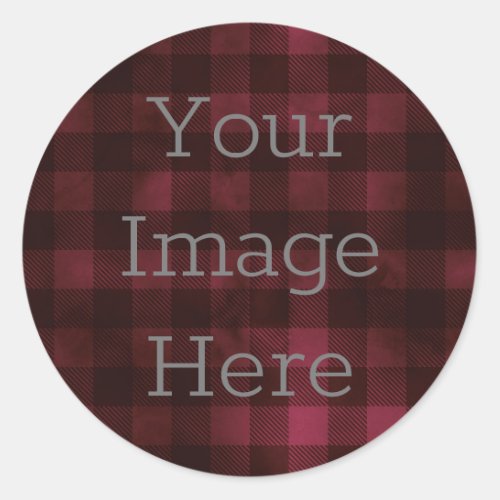 Create Your Own Red  Black Buffalo Check Plaid Classic Round Sticker