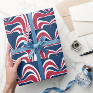 Create your own Red Blue and white Wrapping Paper