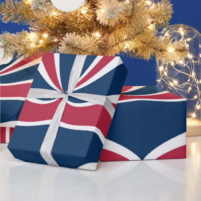 Create your own red blue white flag countries art  wrapping paper (Holidays)