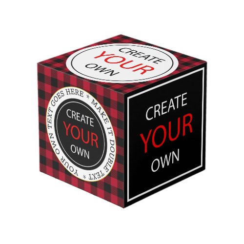 Create Your Own _ Red Buffalo Plaid  Personalized Cube