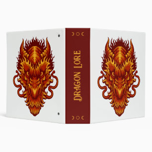Create Your Own Red Dragon Head 3 Ring Binder
