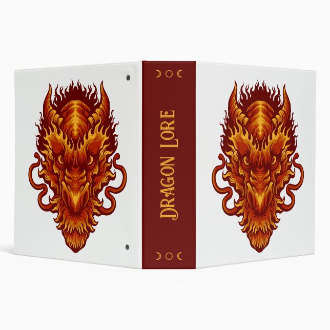 Create Your Own Red Dragon Head 3 Ring Binder (Background)