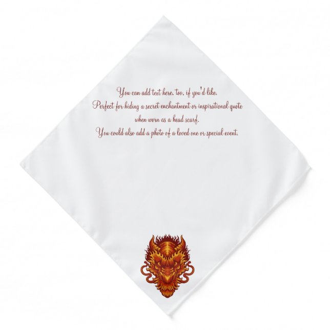 Create Your Own Red Dragon Head Bandana (Front)