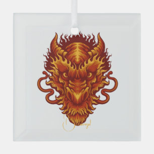 Create Your Own Red Dragon Head Glass Ornament