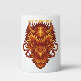 Create Your Own Red Dragon Head Pillar Candle