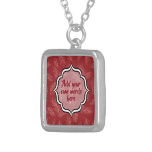 Create Your Own Red Feathers Silver Plated Necklace