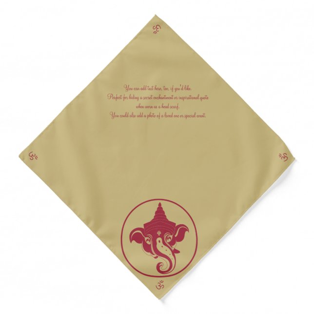 Create Your Own Red & Gold Ganesh Bandana (Front)