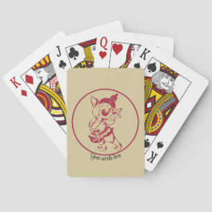 Create Your Own Red & Gold Ganesh Flute Poker Cards