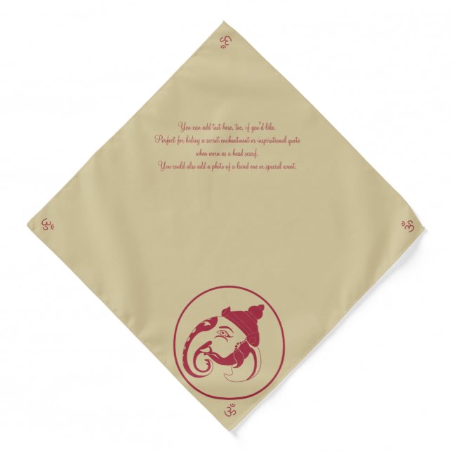 Create Your Own Red & Gold Ganesh Profile Bandana (Front)
