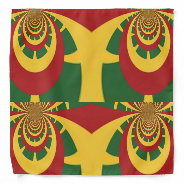 Create Your Own Red Gold Green Rasta Color Design Bandana (Front)