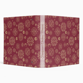 Create Your Own Red & Gold Snowflakes 3 Ring Binder