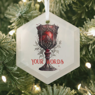 Create Your Own Red Gothic Chalice Glass Ornament