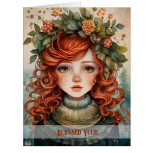Create Your Own Red Headed Winter Solstice Maiden Cards