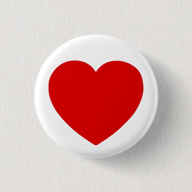 Create Your Own Red Heart Valentines Day Button (Front)