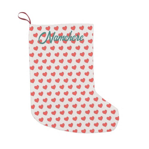 Create Your Own Red Hearts  Small Christmas Stocking