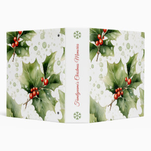 Create Your Own Red Holly Bunches 3 Ring Binder