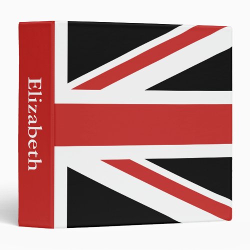 Create Your Own Red Union Jack 3 Ring Binder