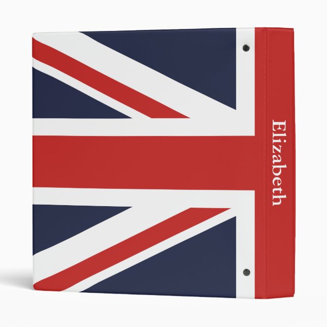 Create Your Own Red Union Jack 3 Ring Binder (Back/Spine)