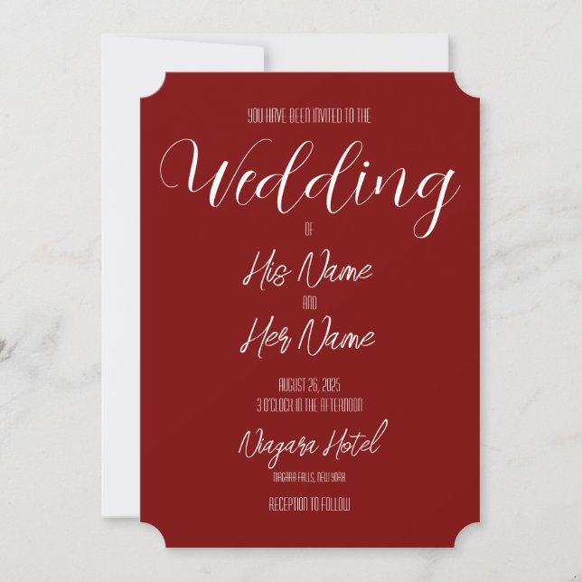 Create Your Own Red Wedding Invitation (Front)