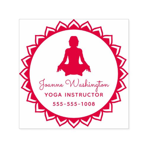 Create Your Own Red Yoga Pose Self_inking Stamp