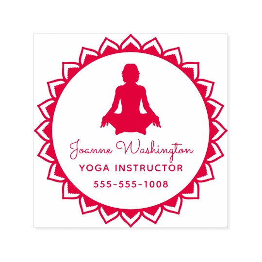 Create Your Own Red Yoga Pose Self-inking Stamp 