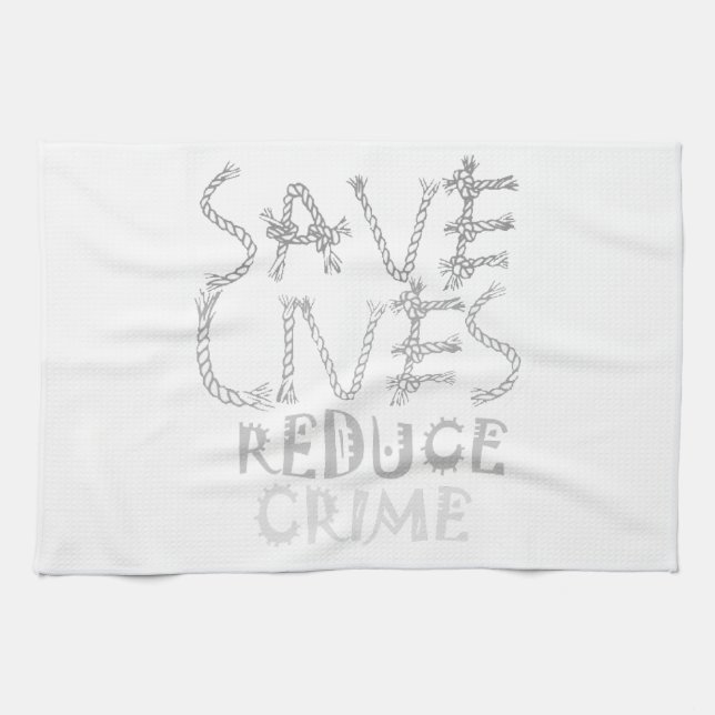Create your own Reduce Crime Save Lives   Kitchen Towel (Horizontal)