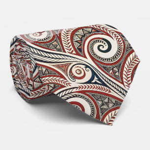 Create Your Own Regal Red Blue Festive Tribal Neck Tie