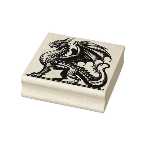 Create Your Own Regal Standing Dragon Rubber Stamp