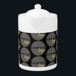 CREATE YOUR OWN REPEATING PATTERN BUSINESS LOGO TEAPOT<br><div class="desc">Create an eye-catching, fun and vibrant design with a repeating pattern of your own company or business logo. This template has a placeholder logo for you to replace with your own. This would be useful for the hospitality sector or other industries in client facing or customer meetings, as well as...</div>