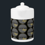 CREATE YOUR OWN REPEATING PATTERN BUSINESS LOGO TEAPOT<br><div class="desc">Create an eye-catching, fun and vibrant design with a repeating pattern of your own company or business logo. This template has a placeholder logo for you to replace with your own. This would be useful for the hospitality sector or other industries in client facing or customer meetings, as well as...</div>