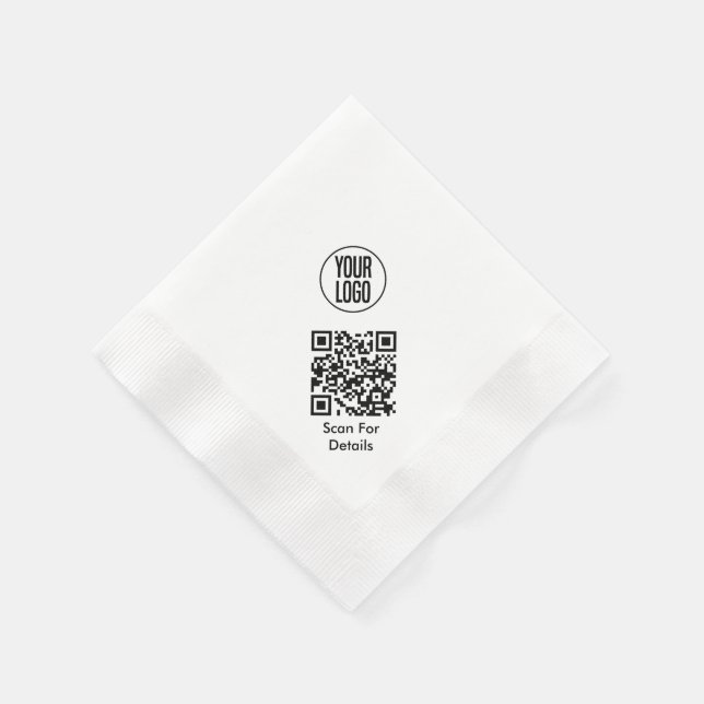 Create Your Own Restaurant Logo QR Code Napkins (Corner)